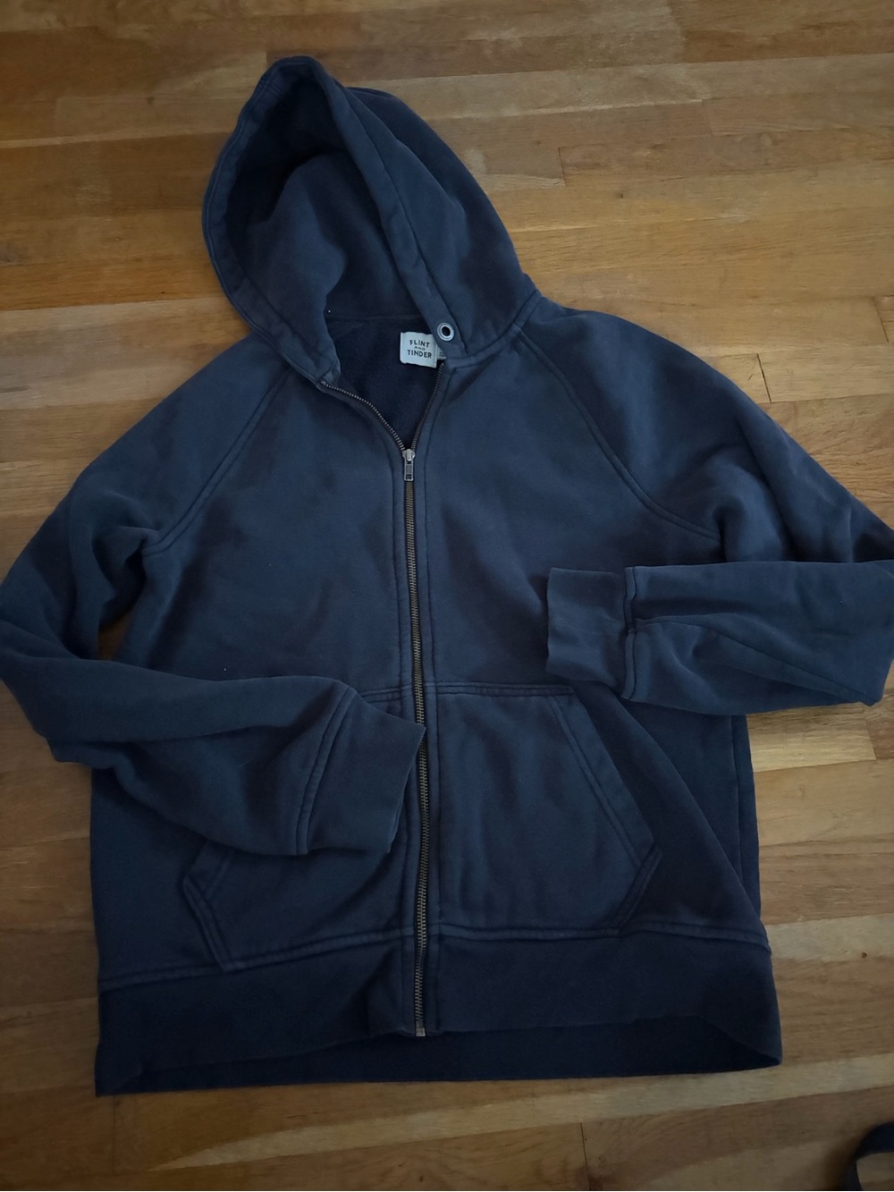 Boy’s Navy Zip Up Hoodie- Flint and Tinder- Size Large